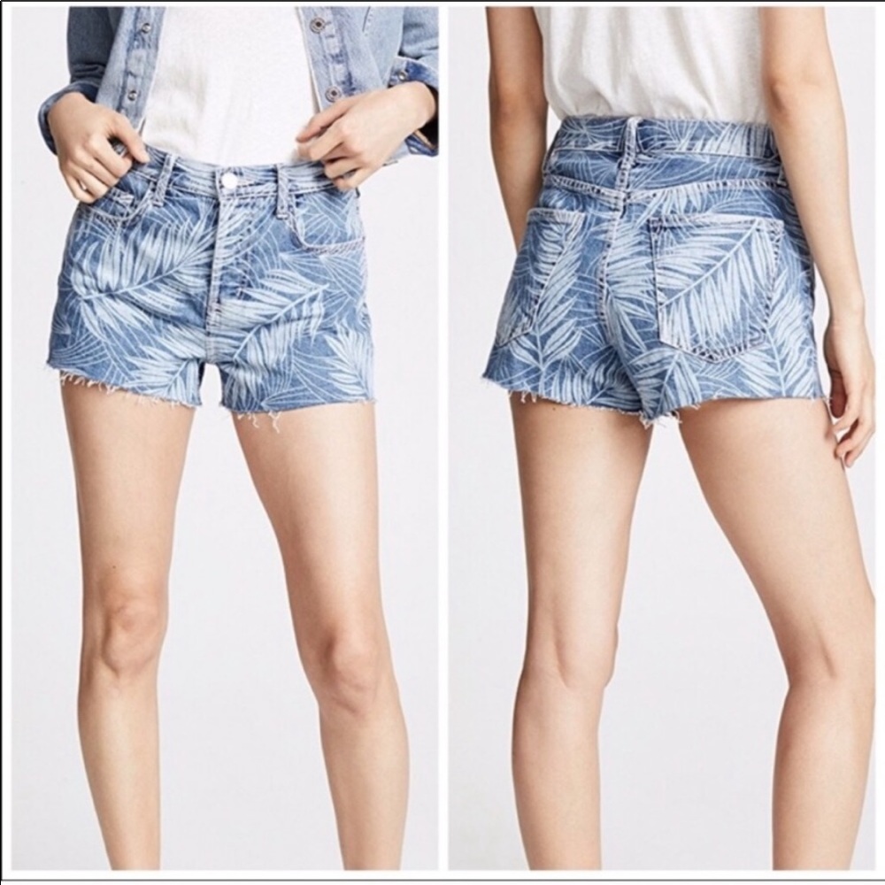 Current/Elliott high waisted palm leaf shorts